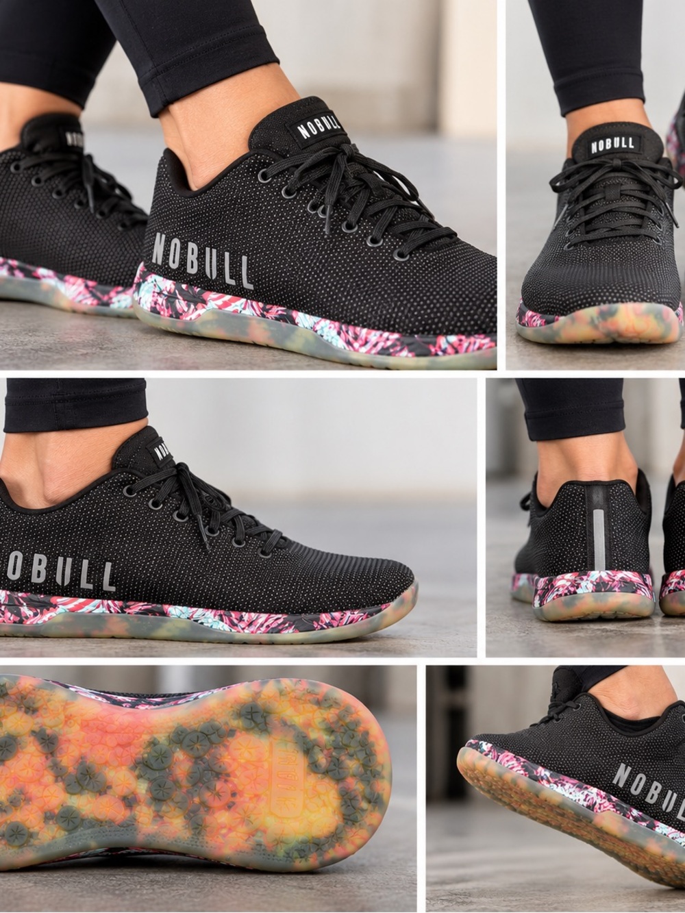 NOBULL Black Athletic Training Shoes with Subtle Pink Accent